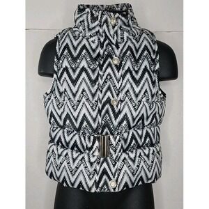 Enyce New York Girl's Printed‎ All Over Belted Front Zip Up Puffer Vest Size 2T